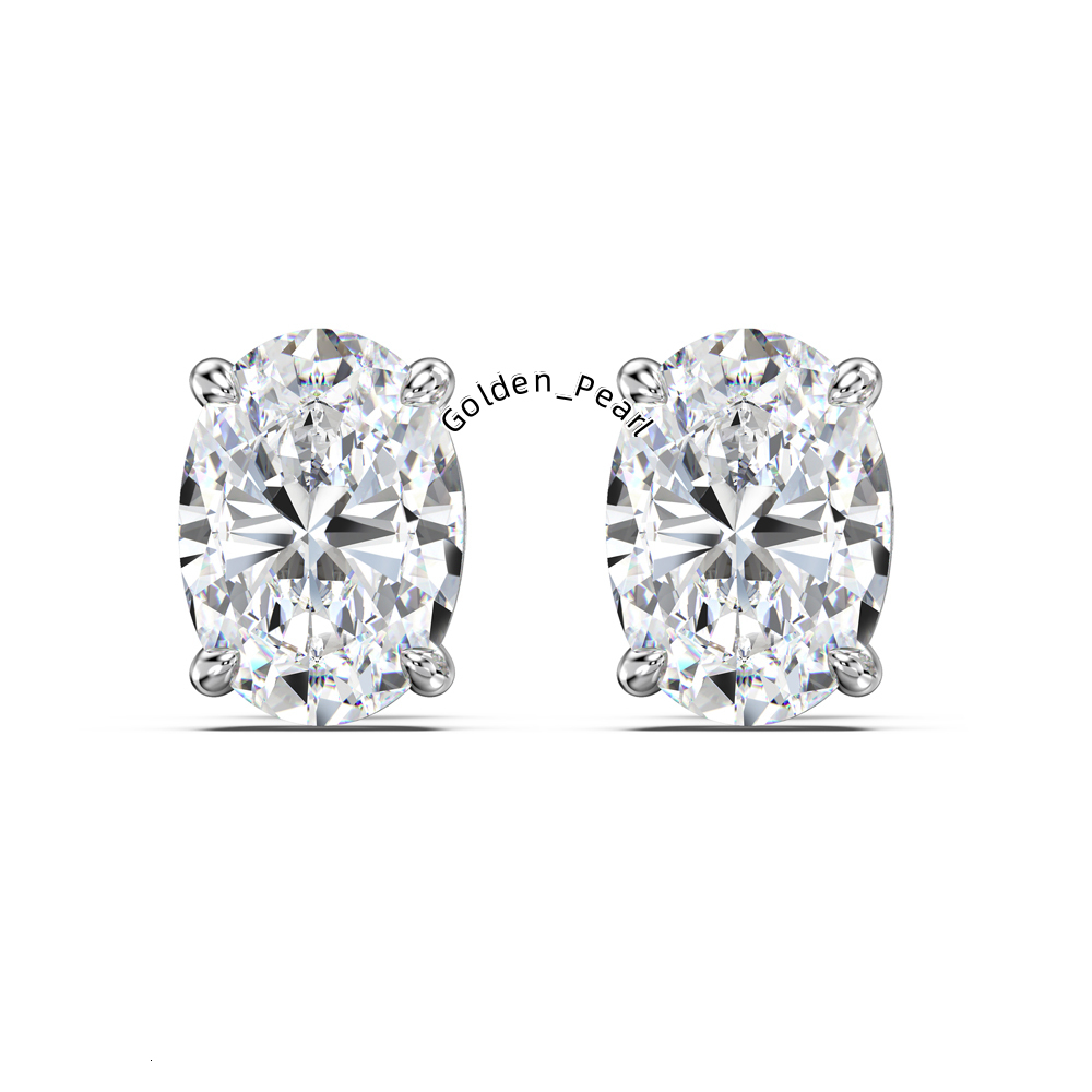 Dylam Stylish Top Jewelry 925 Sterling Silver Oval Shape 0.8ct D Color VVS1 Clarity Moissanite Stone Stud Earrings for Women