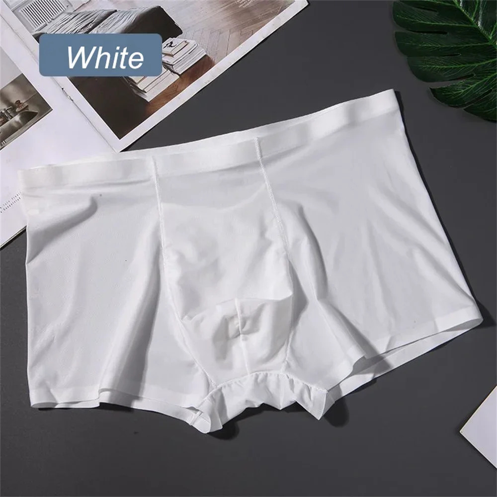 3PCS High Quality Mens Ice Silk Underwear Summer Thin Breathable Seamless Panties Sexy Male Underpants Plus Size 250526