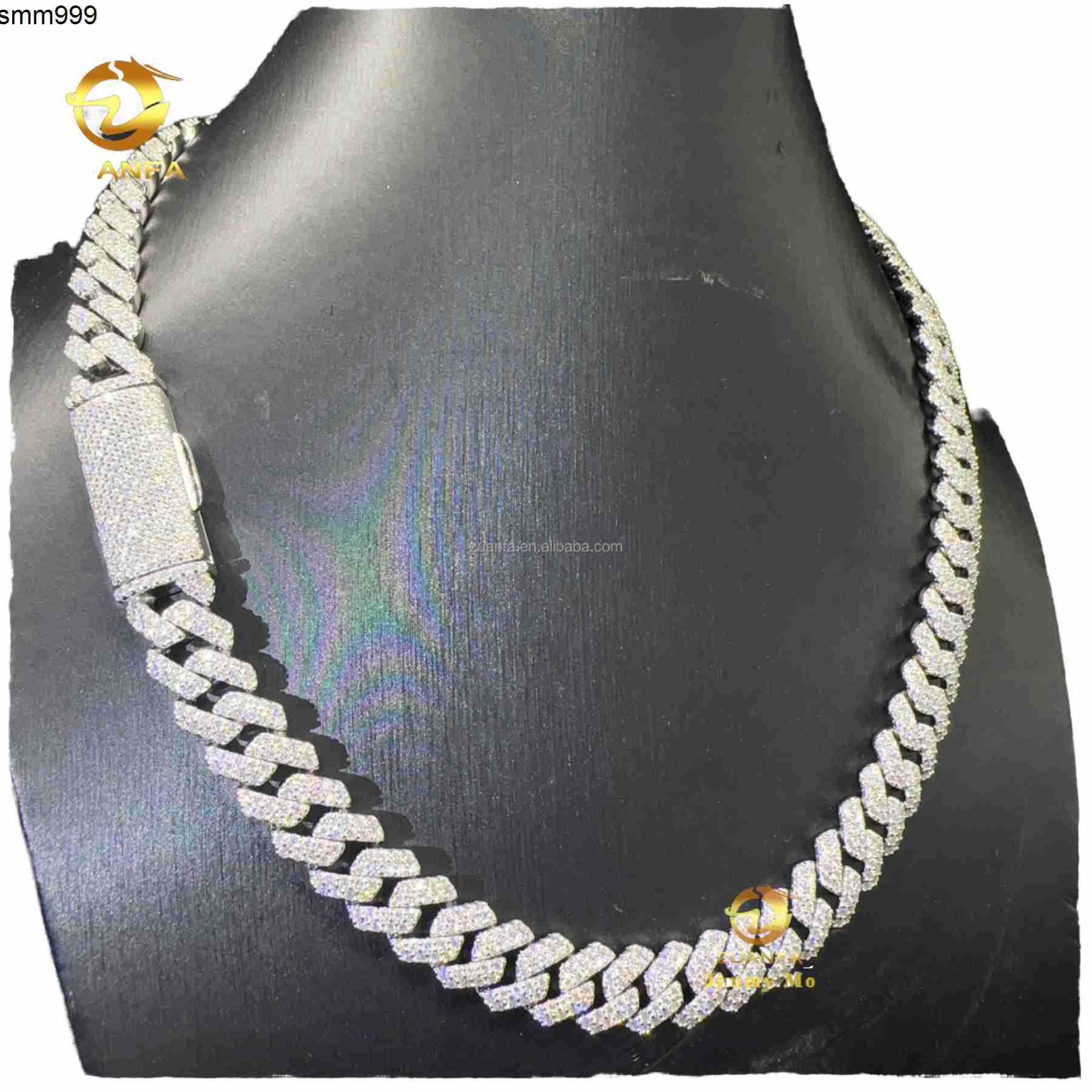 Hot Selling Top of the Line Moissanite Necklace Tennis Chain Cuban Chain Rigid Flexible Accessory with Aesthetic Bible