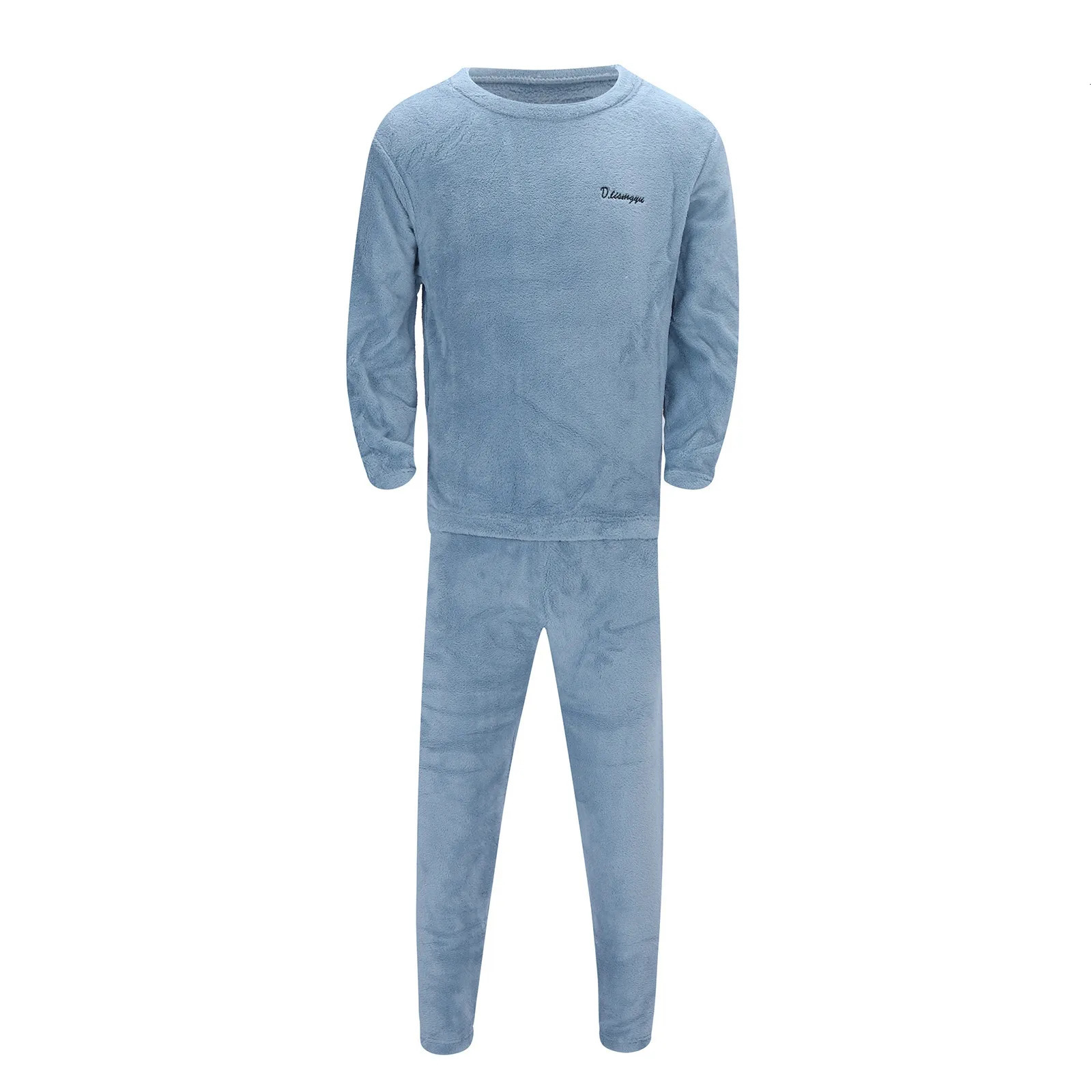 Men Flannel Pajamas Set Winter Warm Loose Homewear Clothes Suits Long Sleeve Sleepwear Nightgown Pijama Hombre 250526