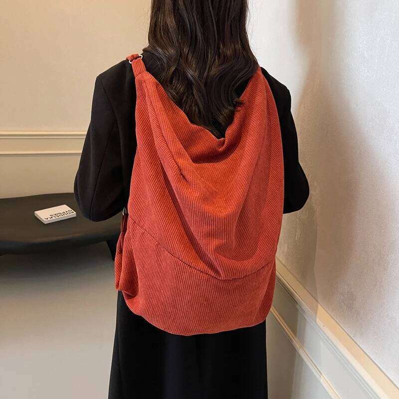 Multifunctional Shoulder Bags For Women Oversized Corduroy Fashion Backpacks Large Capacity Shopper Totes Hobo Bag 2024 Latest