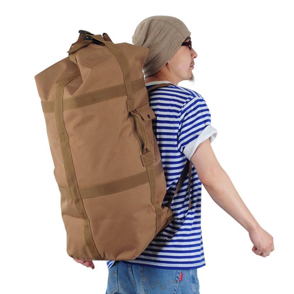 80L Tactical Camping Backpack Hiking Bag Outdoor Sports Travel Bucket Round Rucksack Men Traveling Trekking Bags