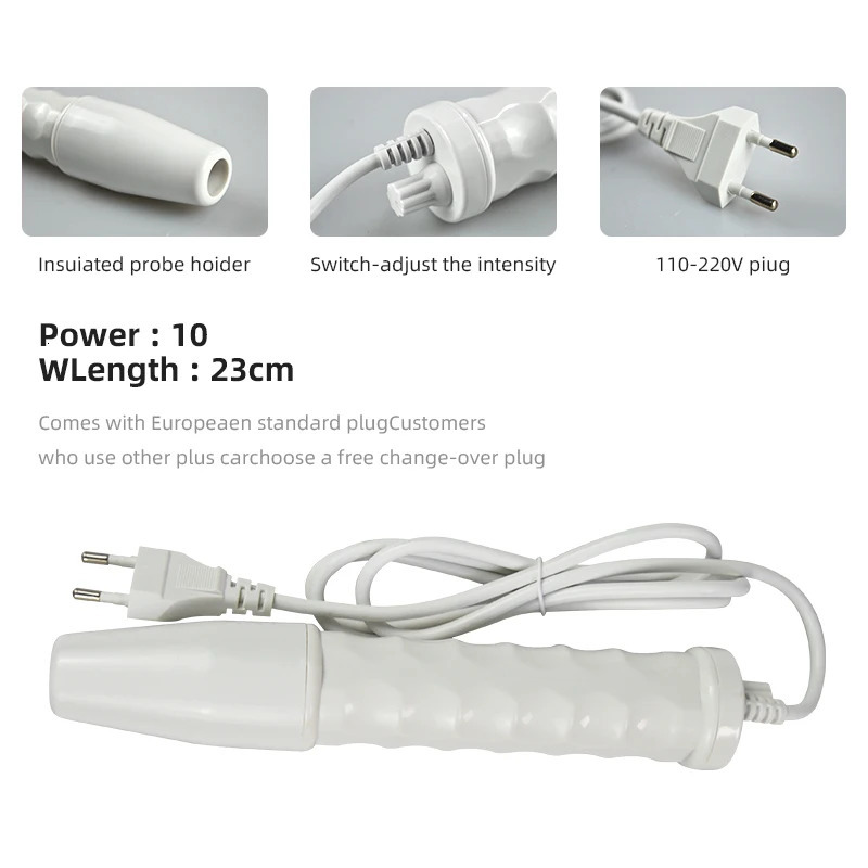 Portable High Frequency Facial Machine Mushroom Tongue Bend Comb Tube Electro Physio -inflammatory Device 250528