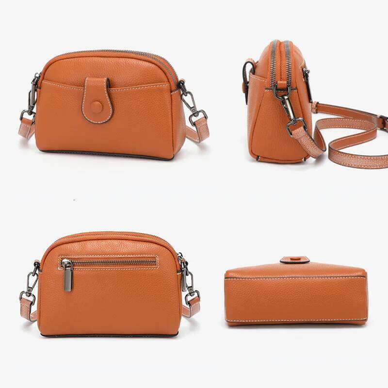 Women Genuine Leather Small Shoulder 2025 New Fashion First Layer Cowhide Mobile Phone Bag Female Mini Messenger For Girls
