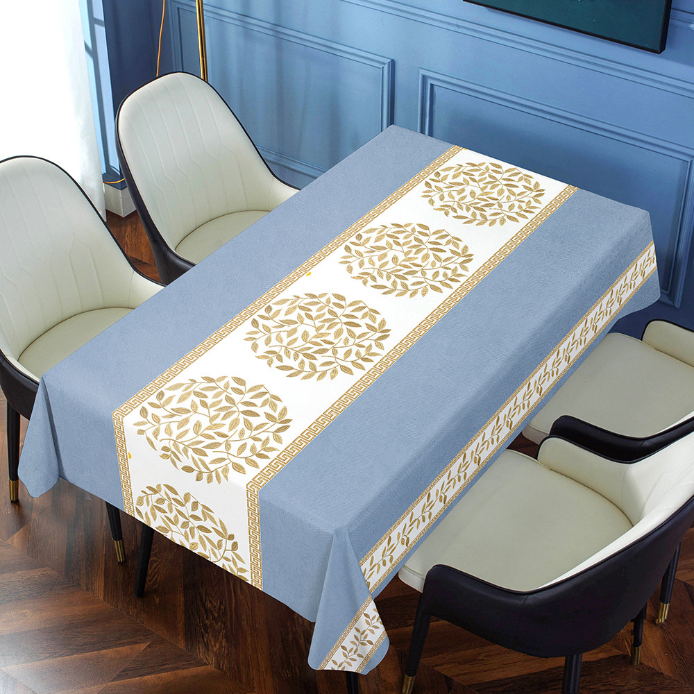 T0500 European hotel light luxury restaurant small fresh waterproof and oil-proof washable dust-proof non-slip home table cloth desk mat