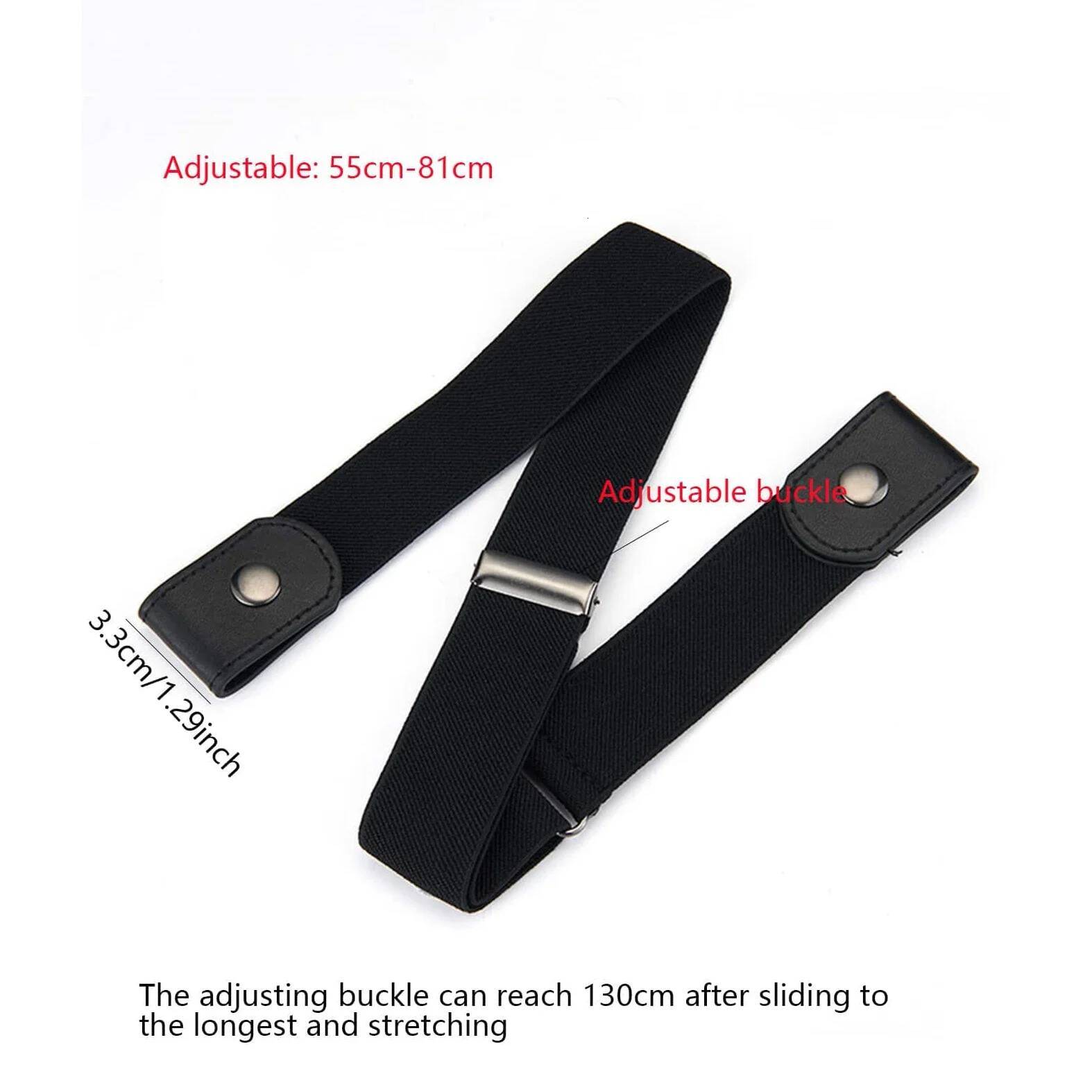 Simple Fashionable Men'S Elastic Lazy Man'S Women'S Neutral And Seamless Jeans Belt Adjustable Length