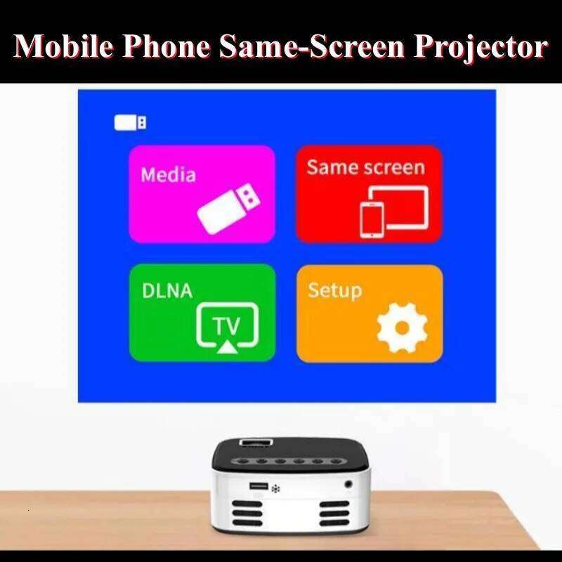 T20 USB LED HD 1080P Built-in Same-screen Version Wireless Mobile Phone MINI Projector Portable Home Theater Media Video Player