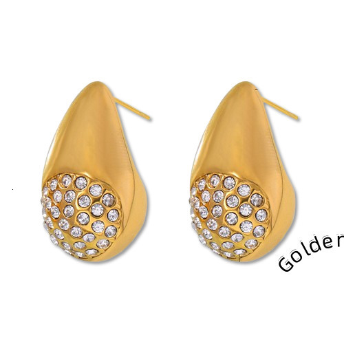 Fashion Moissanite Jewelry Waterproof 18K Gold Plated Titanium Stainless Steel Diamond Stud Earrings Women