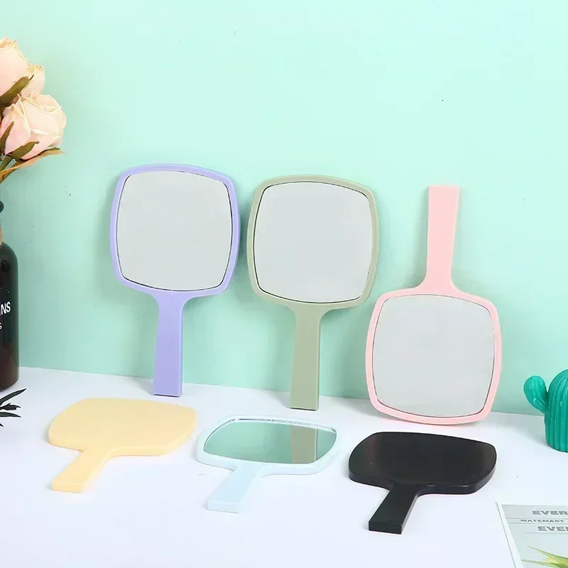 Eyelash Extension Handheld Makeup Mirror Square Makeup Vanity Mirror with Handle Hand Mirror SPA Salon Compact Mirrors 250530