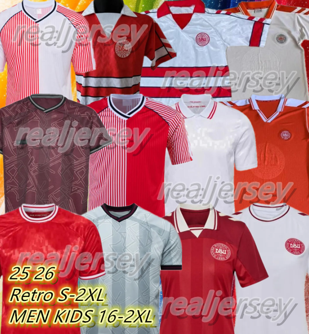25 26 Denmark soccer jerseys Euro Cup National Team CHRISTENSEN ERIKSEN DOLBERG JENSEN Retro 86 87 LAUDRUP M.LAUDRUP CHRISTENSEN 2024 2025 Men kids KIT Football Shirt
