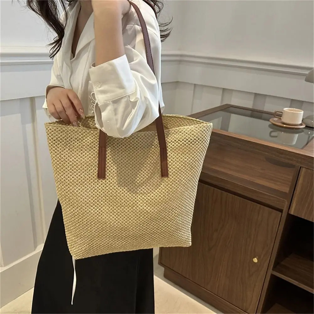 Rattan Straw Bag Fashion Large Capacity Handmade Braid Handbags Woven Shoulder Bag Summer Beach 250530