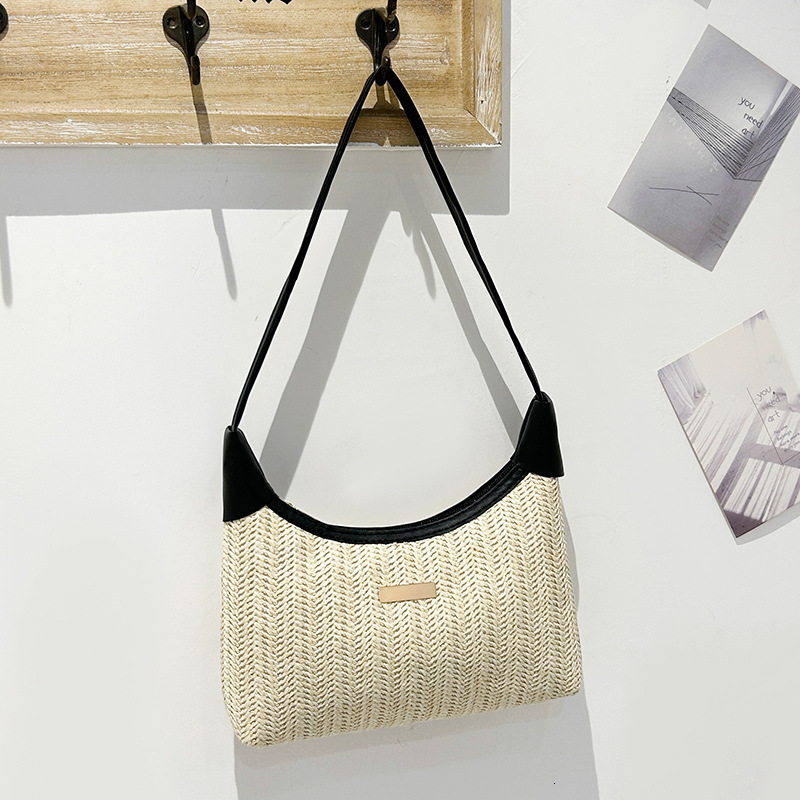 designer Trendy and Popular Small Niche Straw Woven Bag for Women 2025 New Summer Versatile Crossbody Bag Outdoor Small Handbag