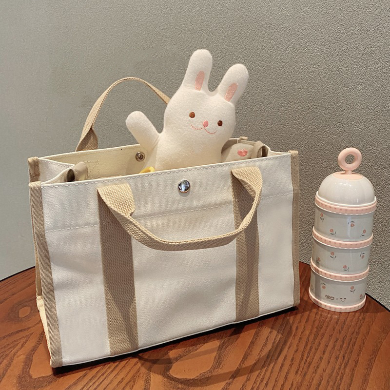 designer Korean Mommy Bag 2025 New Canvas Single Shoulder Crossbody Large Capacity Outdoor Multifunctional Mommy Baby Bag Simple