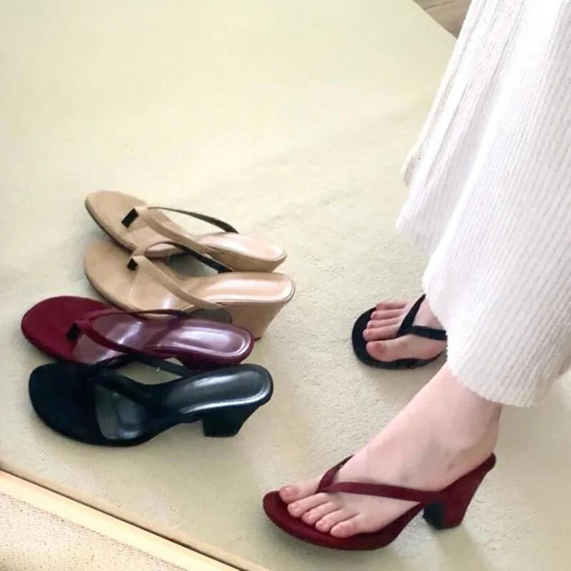 Summer Women Clip Toe Slippers Fashion High Heels Stripper Party Pumps Mules Slide Shoes 250528