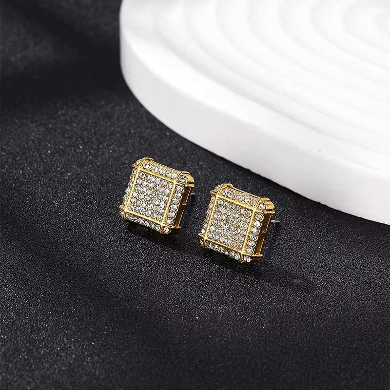 2024 Top Sales High Quality Mens Hip Hop Bling Fashion Jewelry Earrings Iced Out Pave Setting Silver with Moissanite Stone