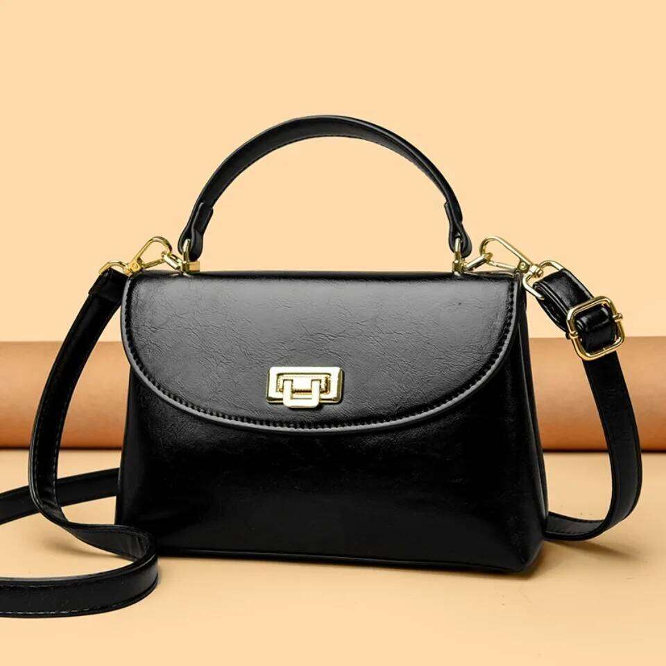 High-End Feel Leather Handbag Crossbody Single Shoulder Bags For Mother 2025 Brand Women's Retro Small Casual Tote Sac A Main