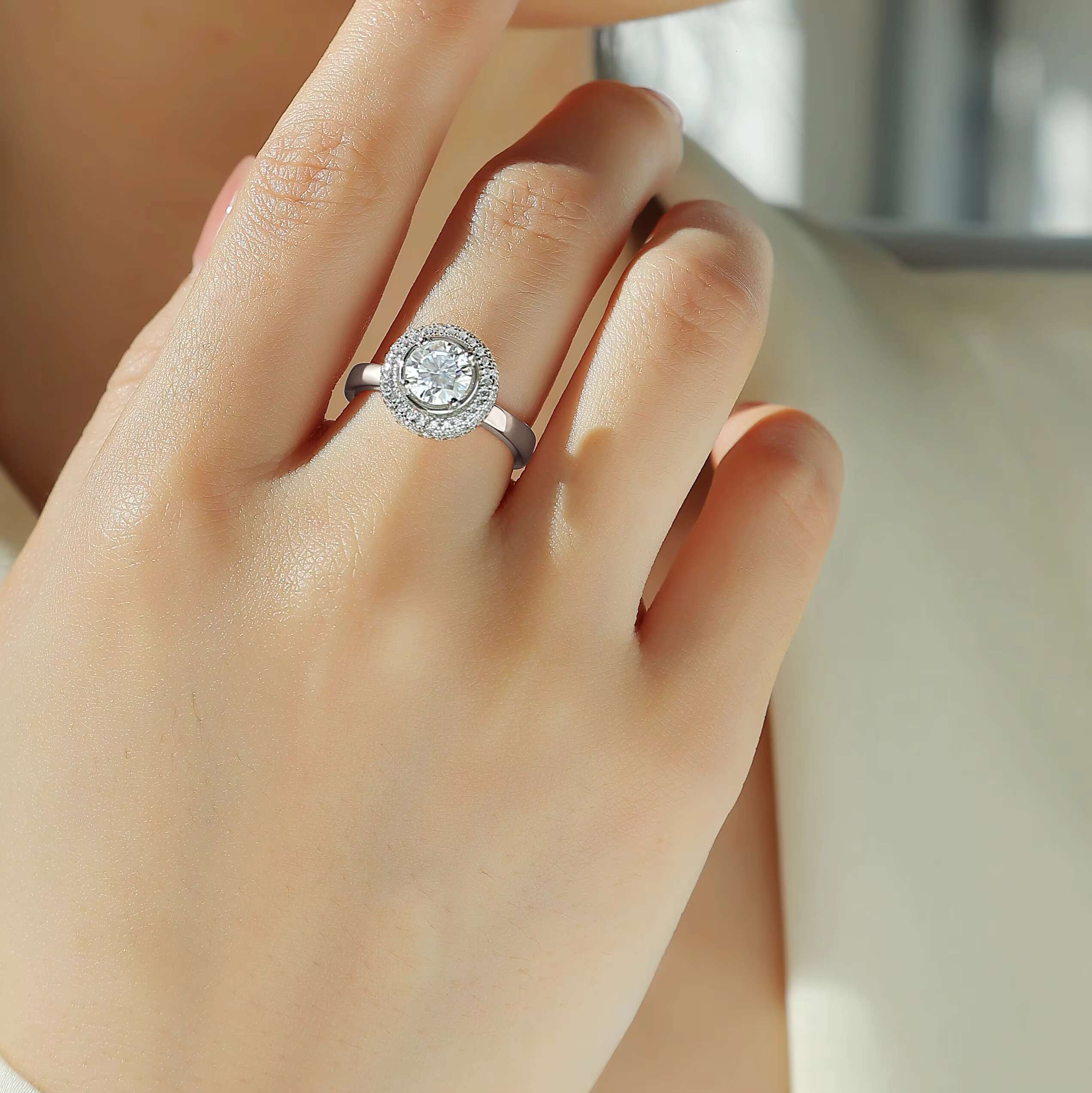 Jiuzhuan Jewelry 925 Sterling Silver Ring Eggs Moissanite Engagement Wedding Ring for Women R21121230402