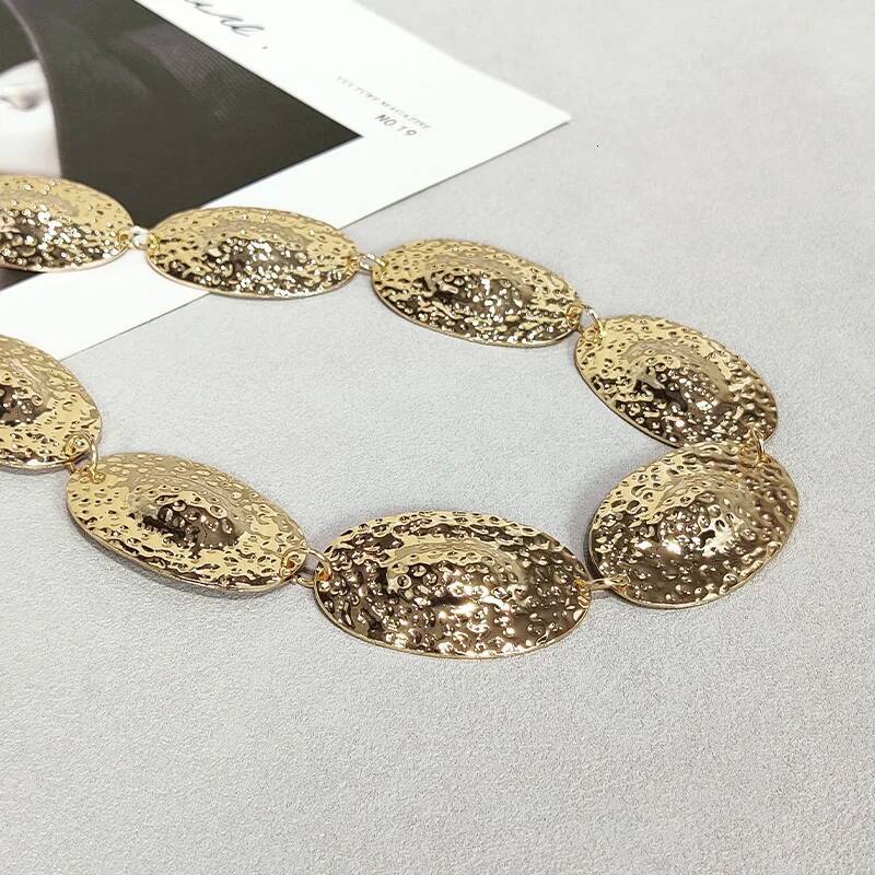 Fashion Waist Chain Belt Female Western cowgirl Ellipse punk Metal Belts For Women Designer Waistband for summer beach