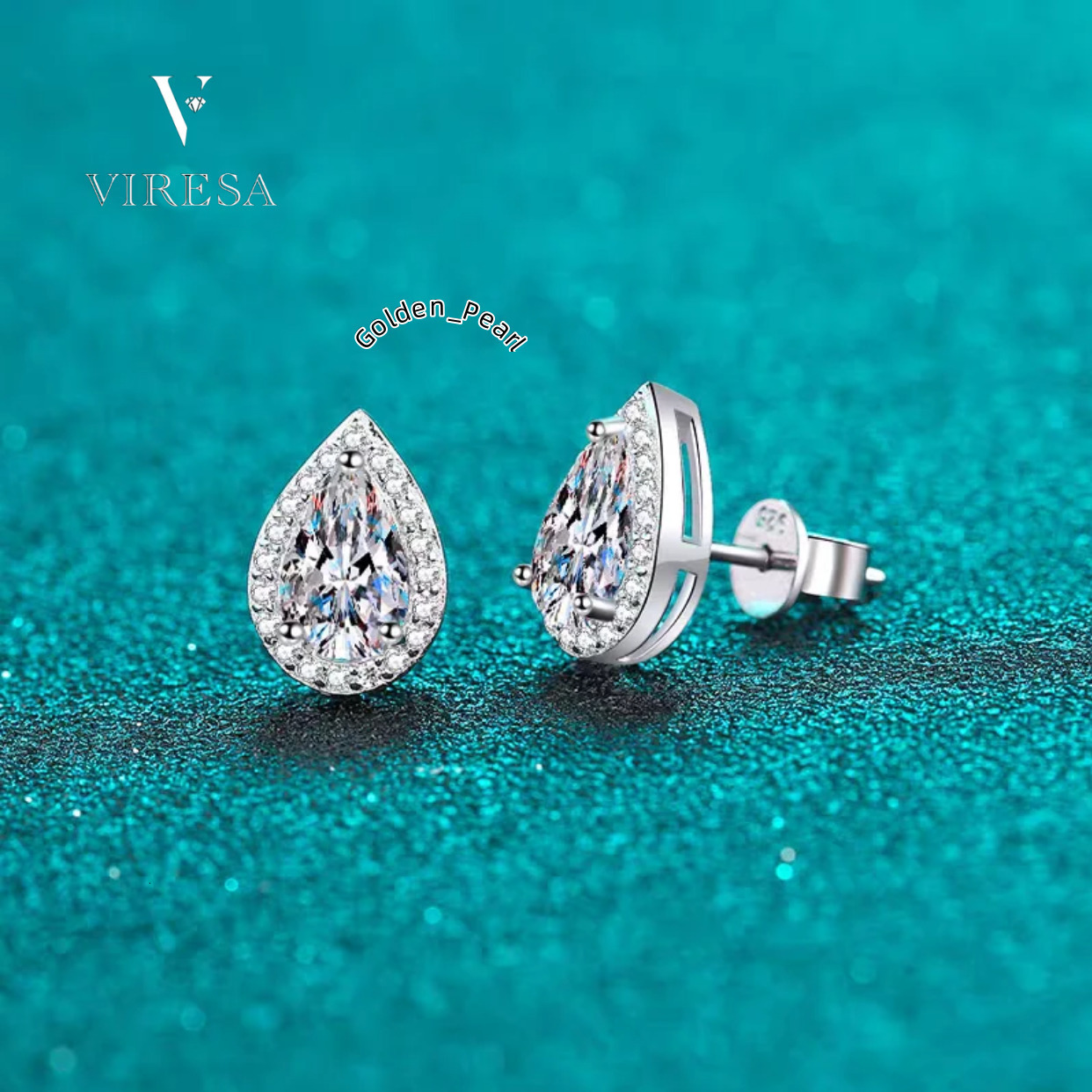 Elegant Womens Sterling Silver Moissanite Stud Earrings Gift Jewelry