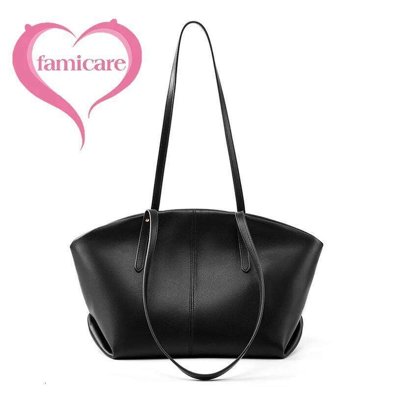 2024 New Stylish Designer Casual Soft Women's Leather Tote Bag Versatile Female Shopping Shoulder Lady Simple Handbag