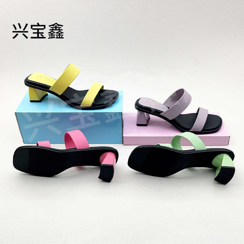 Slippers 2025 Spring New Thick Sole Open Toe Fashion Youthful High Heels Fairy Style