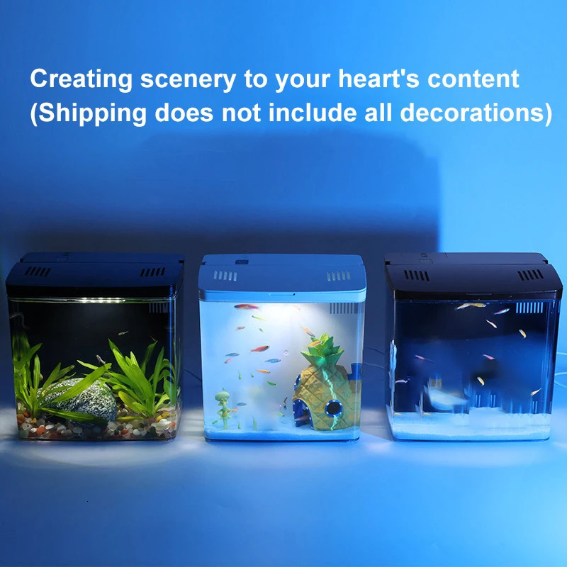 Fish tank living room small mini Douyu tank household tabletop ecological tank self circulating back filter goldfish tank 250530