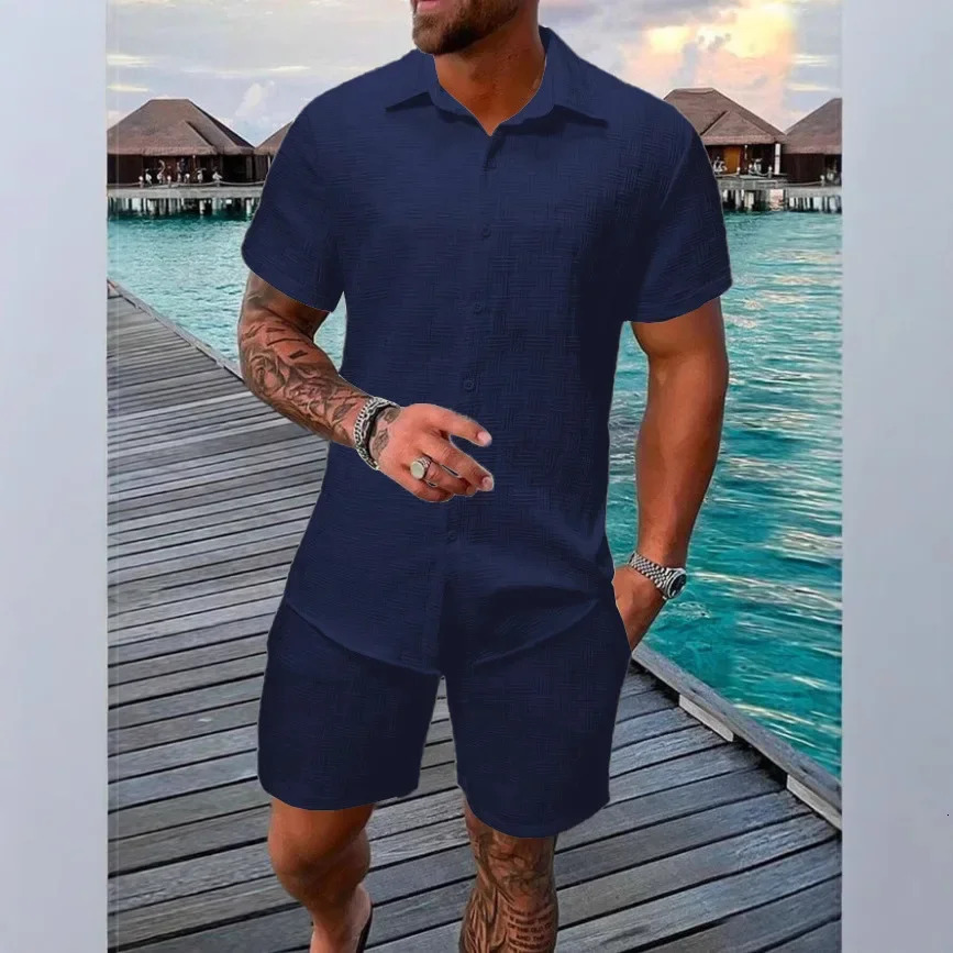 2025 Boutique Mens Casual suits musthave Shirts and shorts forTraveling Comfortable Fashionable 250529Z