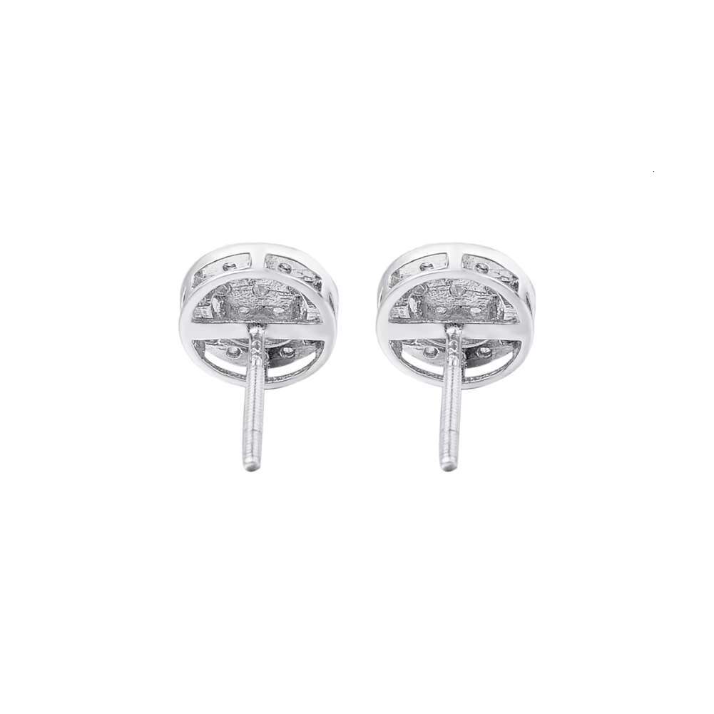 Classic Hip Hop Jewelry 9.5mm Moissanite Diamond 925 Sterling Silver Round Stud Earrings for Men