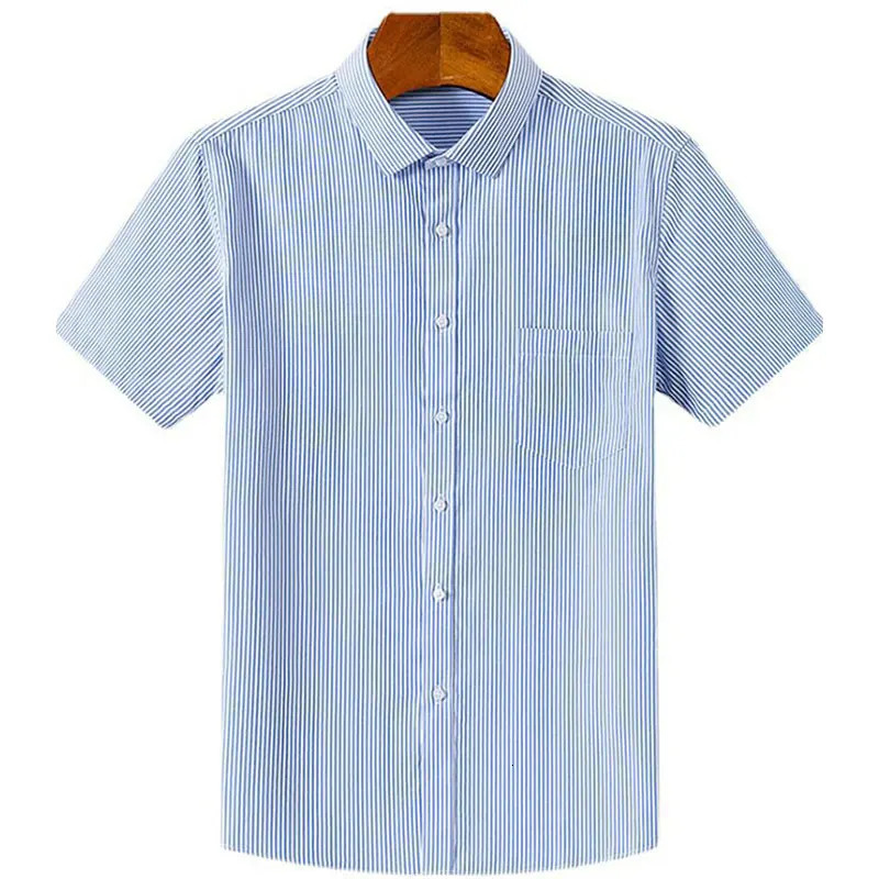 Spring summer mens striped shortsleeved shirt Nonironing antiwrinkle Business casual formal fashion comfortable high quality 250528Z