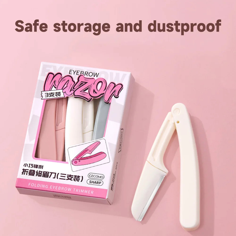 3PCS Mixed Color Set of Foldable Eyebrow Trimmers Safe And Scratchproof Razor For Beginners 250516