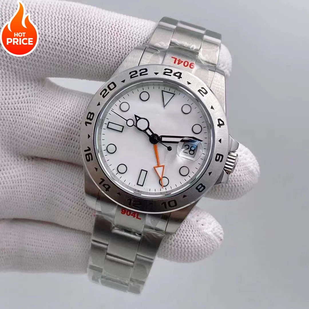 AAAAA 5A Quality U1 ST9 Mens Watch White Dial Adjustable Hand Mechanical Automatic Movement Self-winding 904L Stainless Steel Wristwatches