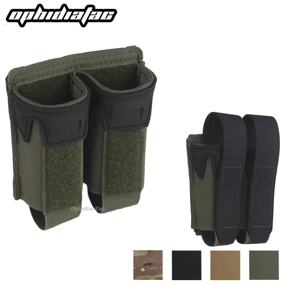 OPHIDIAN 9MM Double Mag Agilit Style Pincers Pistol Magazine Pouch MOLLE Quick Release Airsoft Hunting Vest Belt Gear