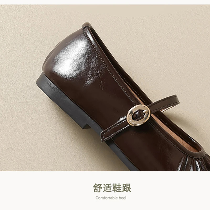 Womens Round Toe Mary Jane Flats - Fashion Casual Ballet Slip-Ons for Ladies Comfortable Daily Office Wear Flat Shoes for 250528