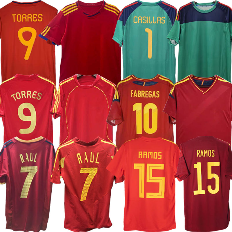 Retro classic 2010 Spain soccer Jerseys 1994 1996 98 2000 02 08 10 12 14 18 20 22 Camiseta TORRES RAUL XAVI Hierro LUIS ENR CASILLAS ALONSO Guerrero PUYOL
