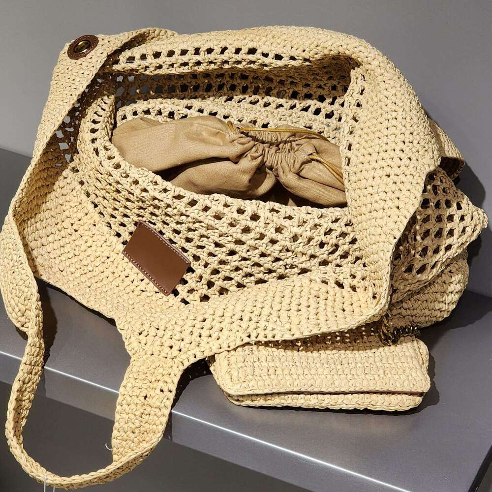 2024 Summer New Raffia Woven Handbag Large Capacity Tote Casual Shoulder Beach Bag for Women