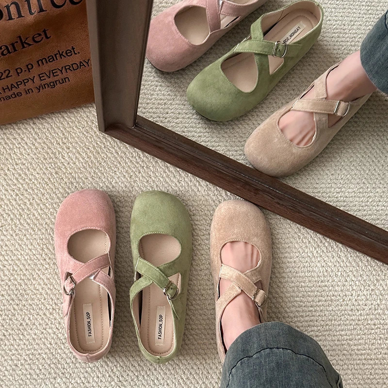 Spring Autumn Internal Increase Women Mary Jane Shoes Comfort Ladies Soft Sole Shallow Single Shoes 250528