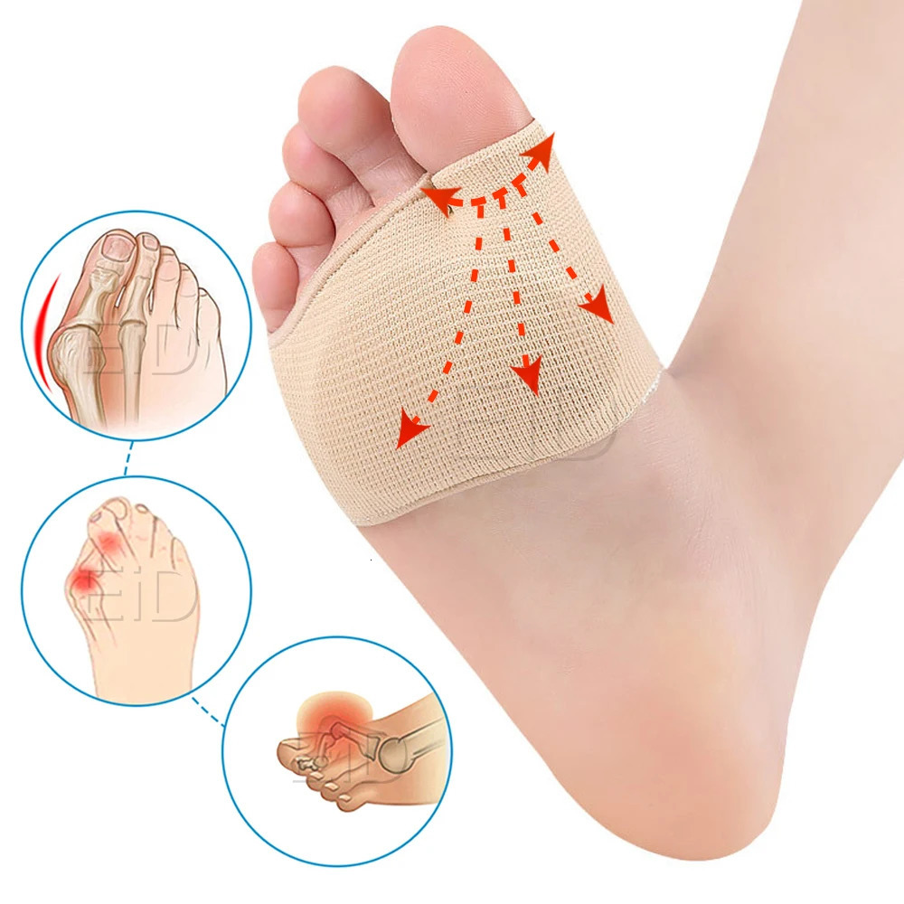 EiD Silicone Metatarsal Sleeve Pads Half Toe Bunion Sole Forefoot Gel Pads Cushion Half Sock Supports Prevent Calluses Blisters 250528