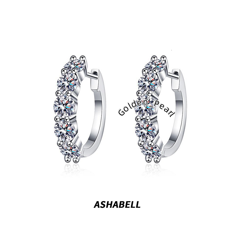High End Elegant S925 Sterling Silver D Color Moissanite Diamond Earrings for Women Bridal Jewelry