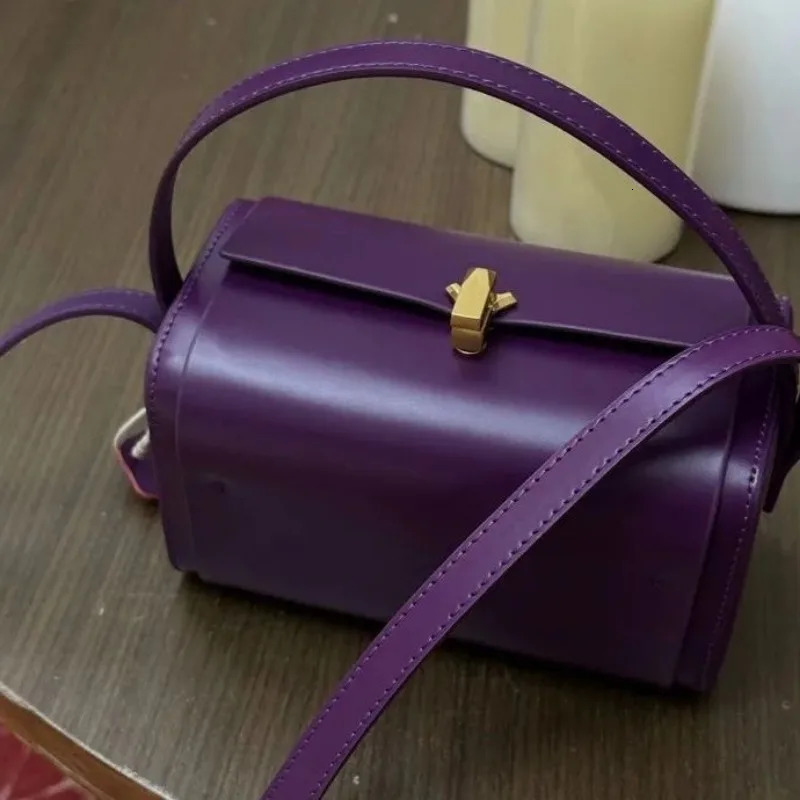 Handheld Box Bag Womens Fashionable Berry Purple Boston Bag Versatile Niche Light Crossbody Bag 250530