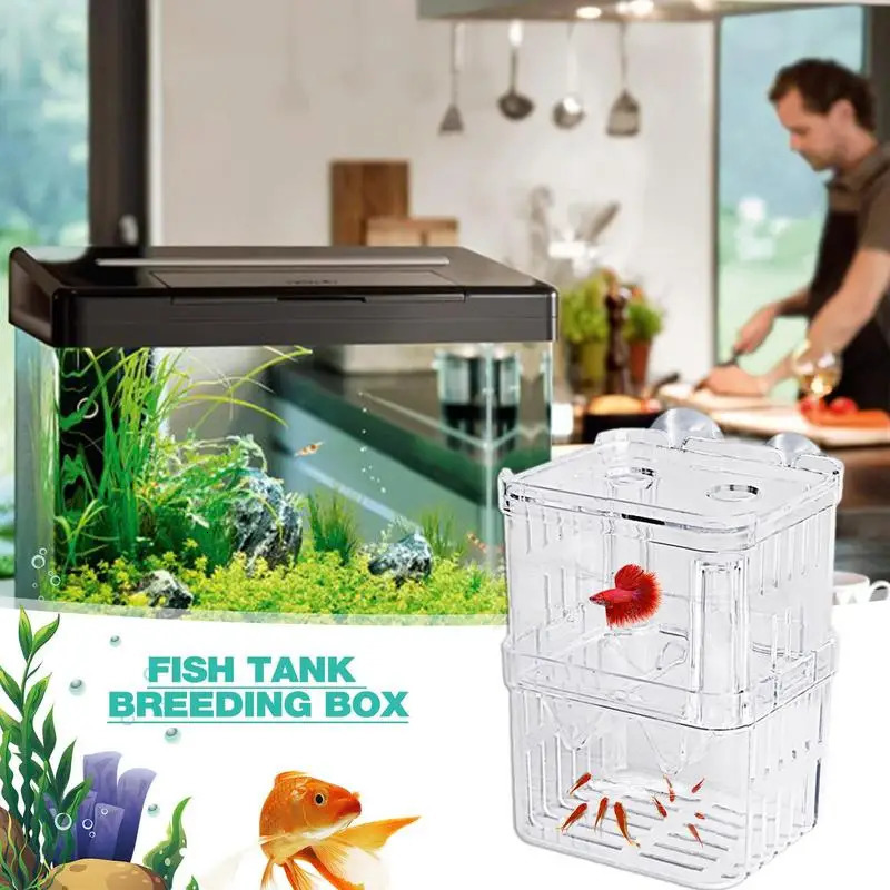 Aquarium Fish Incubator Breeding Box Fish Breeding Box Acrylic Hatchery Incubator Tank Seedling Reproduction Holder 250530