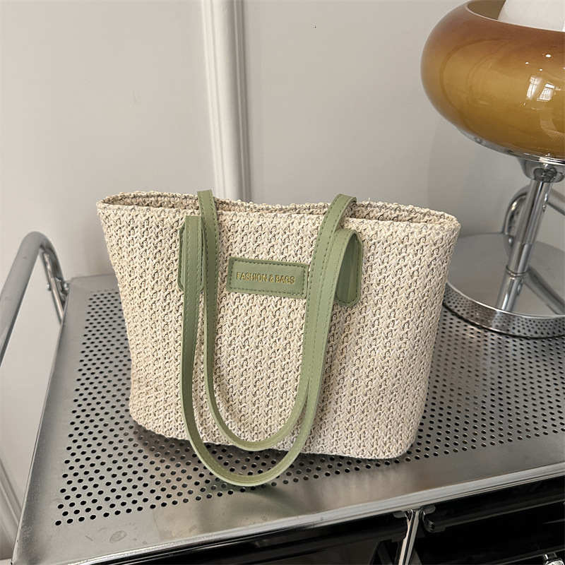 Free Shipping Designer Bag 2025 New Simple Fashion Straw Letter Womens Shoulder Tote Bag