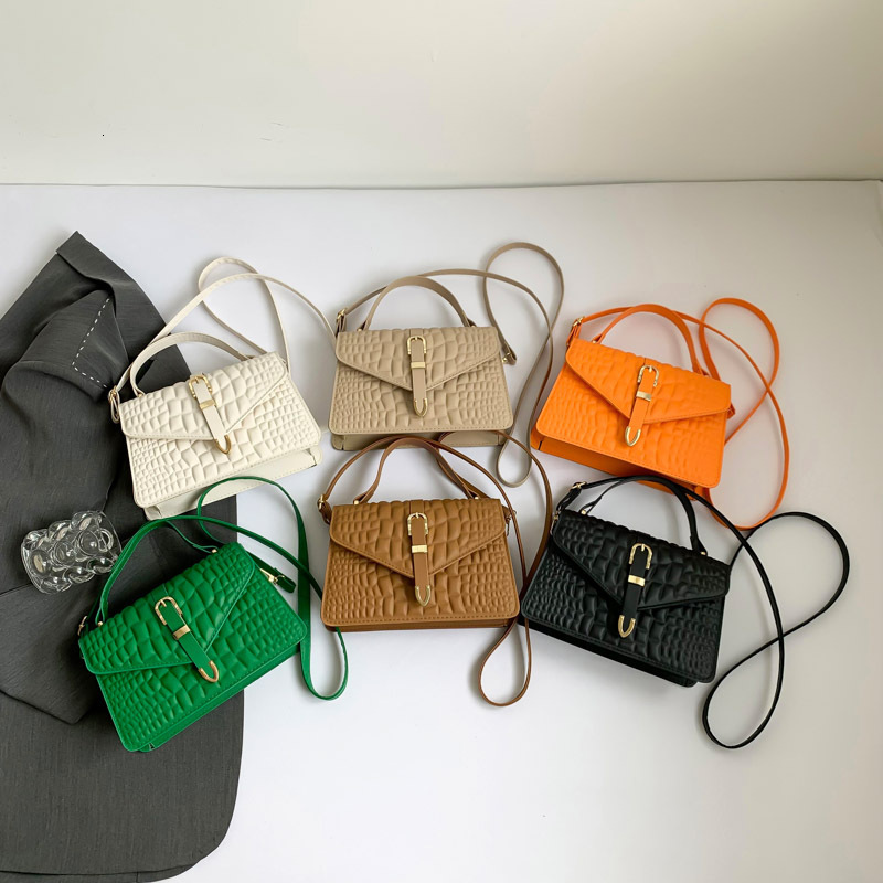 Free shipping Fashion Embossed Crocodile Pattern Handbag for shopping bag Women Summer designer New Small Square Bag Casual Simple Shoulder Crossbody 