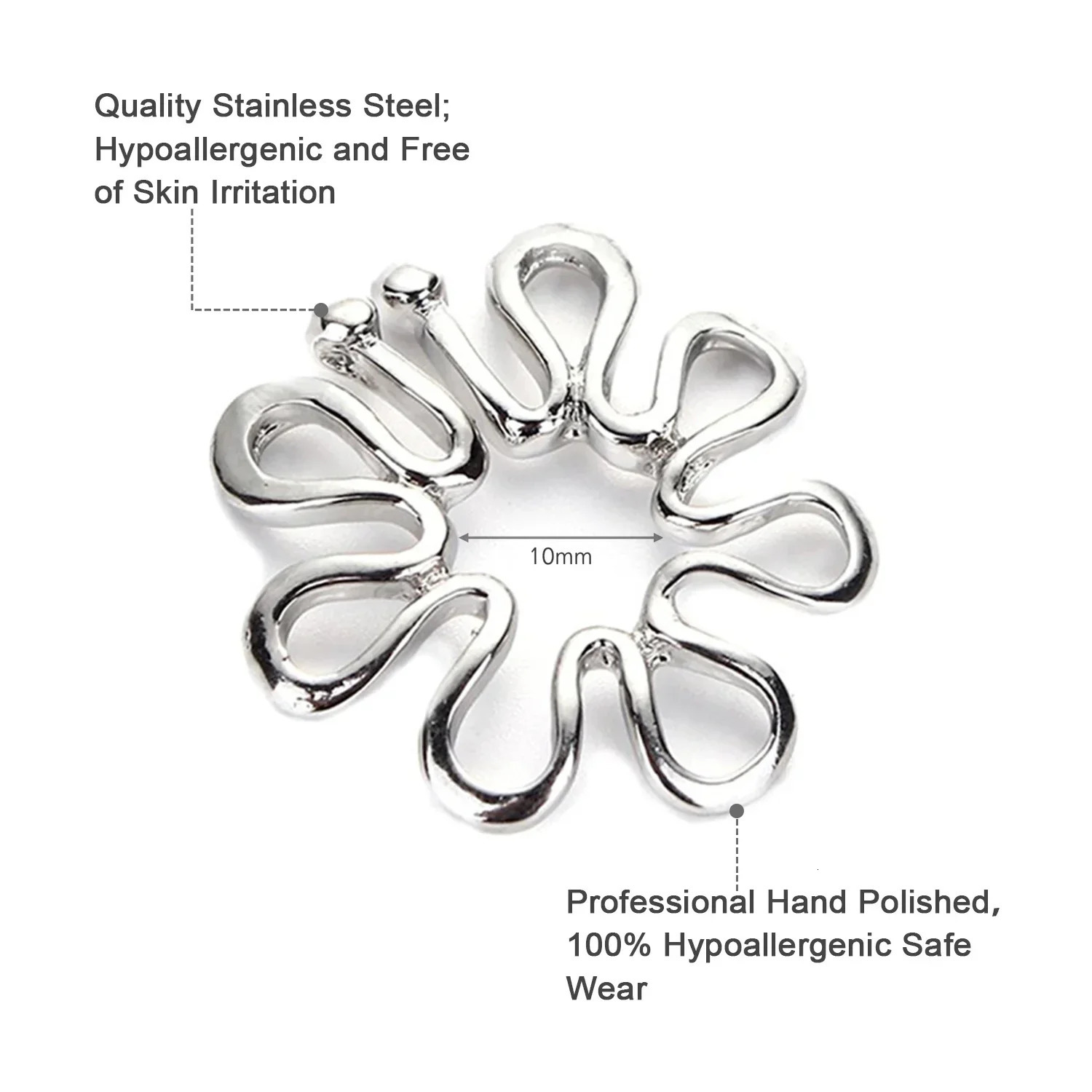 2Pcs 316L Stainless Steel Adjustable Nipple Ring for Women Nipple Shield Clip On Nipple Rings Nipple Piercing Jewelry 250526