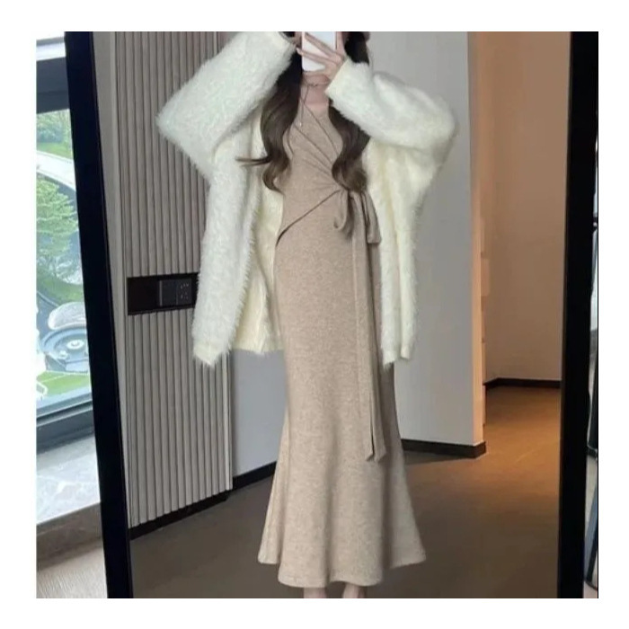 GC255 High-end sweater dress for autumn and winter