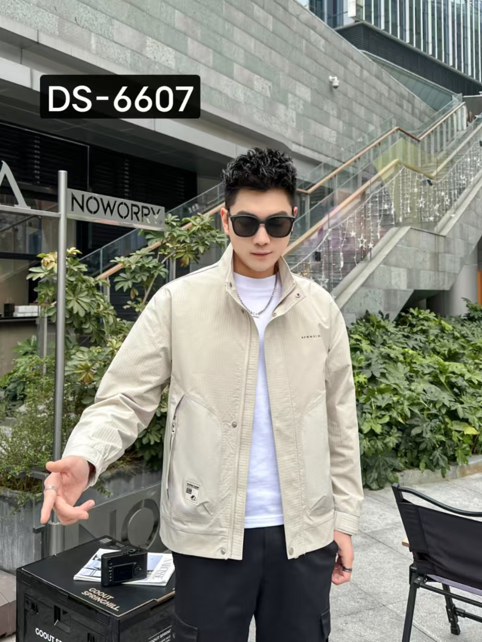 New summer lazy water ink tie-dye short-sleeved shirt, high-end sense of fashion brand casual versatile men's set.