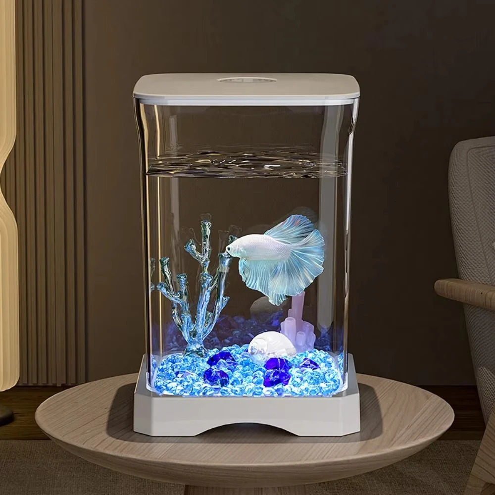 4K High-definition Desktop Fish Tank Acrylic Fish Tank Detachable Transparency Small Tank Multipurpose Amphibian Feeding Box 250530