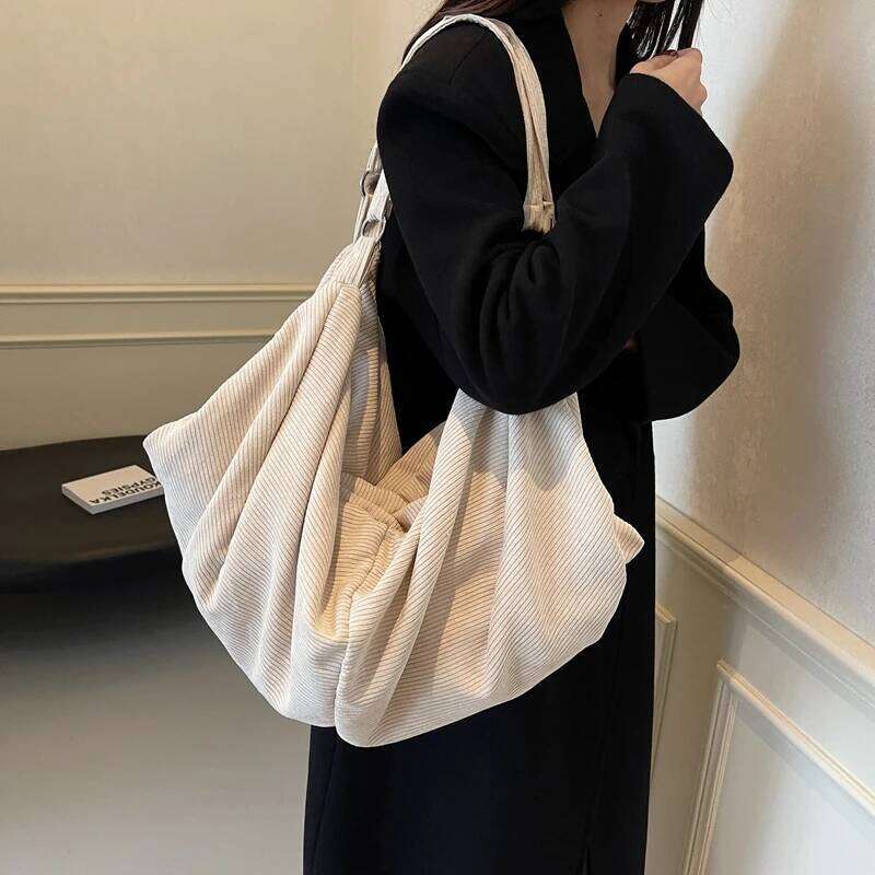 Multifunctional Shoulder Bags For Women Oversized Corduroy Fashion Backpacks Large Capacity Shopper Totes Hobo Bag 2024 Latest