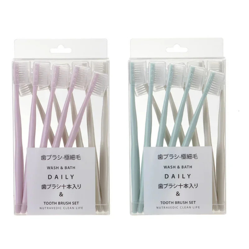 10PC/set Adult Soft Bristle Toothbrush Adult Home Soft Bristle Toothbrush Adult Small Head Toothbrush with Sheath Wholesale 250528