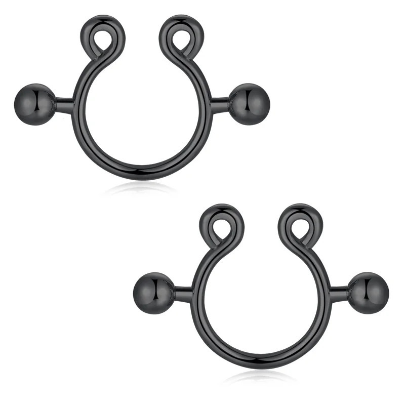 2 pcs and Comfortable 14G Stainless Steel Nipple Rings - Perfect for Enhancing Your Look and Adding a Touch of Sexiness 250526
