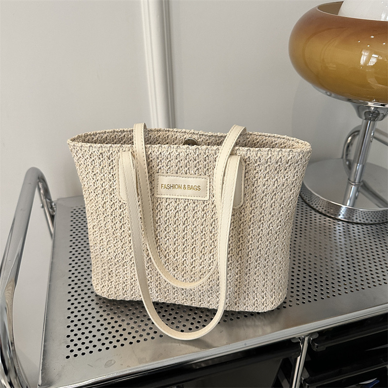 Free Shipping Designer Bag 2025 New Simple Fashion Straw Letter Womens Shoulder Tote Bag